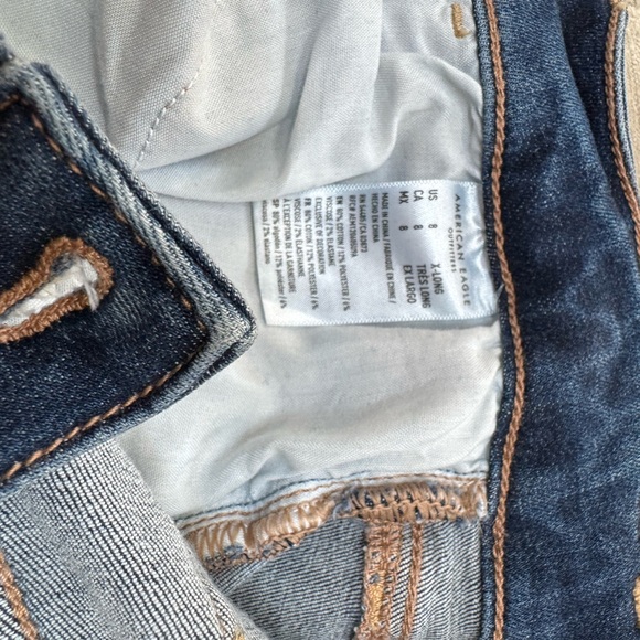 American Eagle Outfitters Skinny Distressed Blue Jeans 8 extra long - Picture 6 of 6